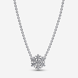 Snowflake sterling silver collier with clear cubic