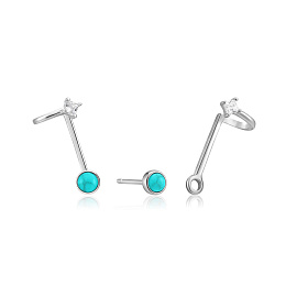 Tidal Turquoise Double Stud Earrings