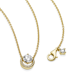 14k Gold-plated collier with clear cubic zirconia