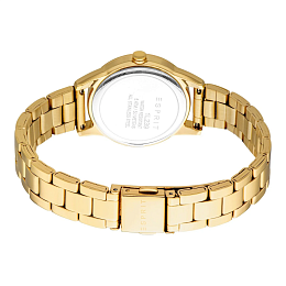 ESPRIT Women Watch, Gold Color Case, Dark Green Dial, Gold Color Metal Bracelet, 3 Hands Date, 3 ATM
