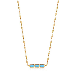 GOLD TURQUOISE BAR NECKLACE
