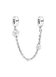 Daisy sterling silver safety chain with clearcubic