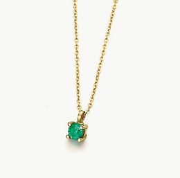18KT YELLOW GOLD NECKLACE EMERALD