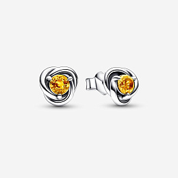 Sterling silver stud earrings with honey coloured 