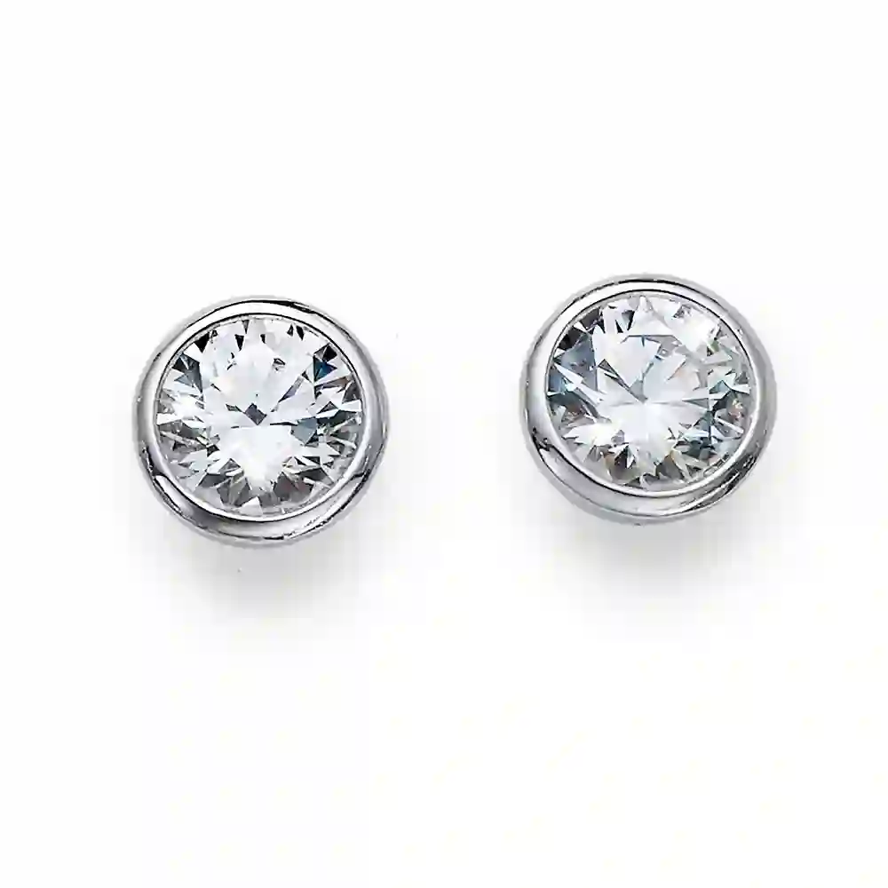 Earring Basic 925AG rhod. crystal /62072