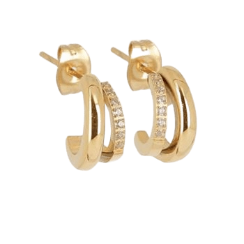 Zag Bijoux 14K Gold Plated Earring / SEC21792-01WHT