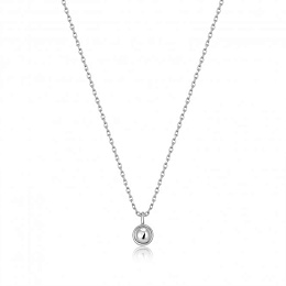 Silver Orb Drop Pendant Necklace 