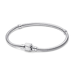 Marvel snake chain sterling silver bracelet with Marvel clasp and white enamel