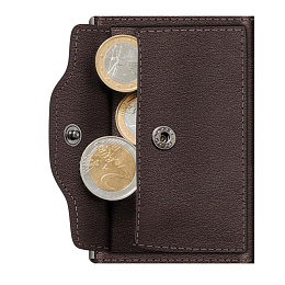 Wallet  CLICK&SLIDE Nappa Brown CoinPocket/Silver
