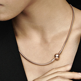 Snake chain 14k rose gold-plated necklace