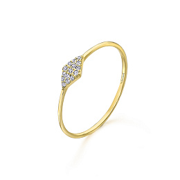 18 KT YELLOW GOLD RING 0.05 CT HSI