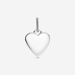 Engravable heart sterling silver pendant