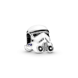 Star Wars Stormtrooper sterling silver charm with white, black and blue enamel