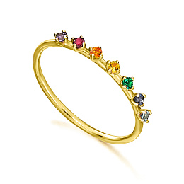 18 KT YELLOW GOLD RING MULTITOPAZ