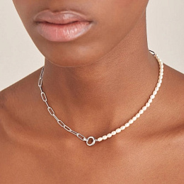 Pearl Chunky Link Chain Necklace