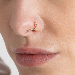 Flexible Nose Ring 8mm with White Cubic Zirconia