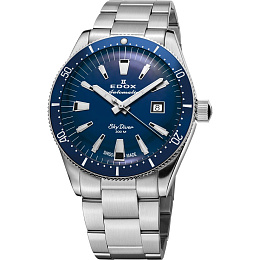 Skydiver limited edition / 38 mm / automatic 3 hands / stainless steel / metal bracelet / blue dial