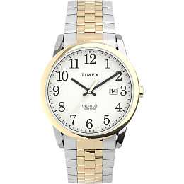 Mens Easy Reader Two-tone Case and Expansion with Perfect Fit and White Dial