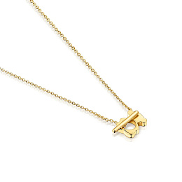 18KT GOLD NECKLACE 8MM BEAR CHAIN BAR