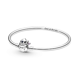 Disney Stitch sterling silver bangle with black, blue and purple enamel /591683C01-17