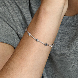 Star sterling silver bracelet with clear cubic zir