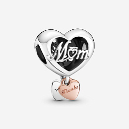Mum and heart sterling silver and PandoraRose charm /789372C00