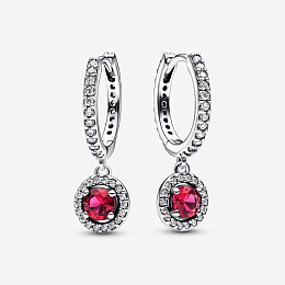 Sterling silver hoop earrings with cherries jubile