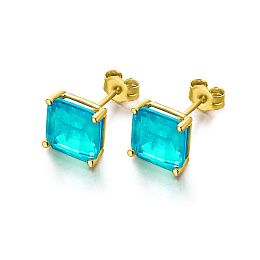 18K YELLOW GOLD EARRINGS-SWISSTOPAZ