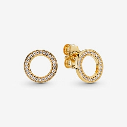 Sparkling Circle Stud Earrings/268649C01