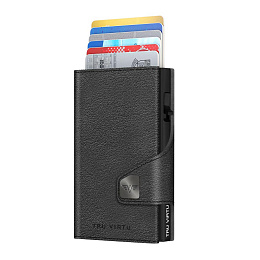 Wallet CLICK&SLIDE Nappa Black Coin Pocket/Silver
