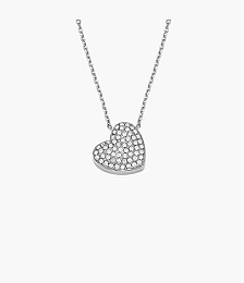 NK PAVE HEART S   SILVER