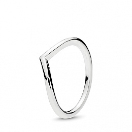 Wishbone silver ring