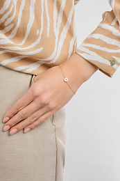 OPTIC WHITE ENAMEL DISC GOLD BRACELET