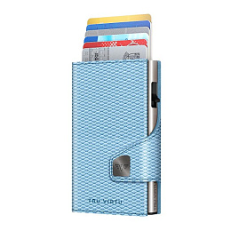 Wallet CLICK & SLIDE Rhombus LightBLue/Silver
