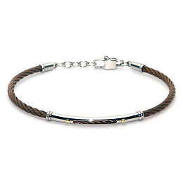 Cable bracelet in stainless steel and 18kt gold (gr 0.04) complete with gift box