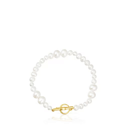 SILVER GOLD PLATED BRACELET CULTUR PEARL