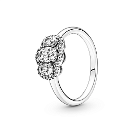 Sterling silver ring with clear cubic zirconia /190049C01-52