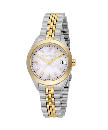 ESPRIT Women Watch, Two Tone Silver & Gold Color Case, White MOP Dial, Two Tone Silver & Gold Color 