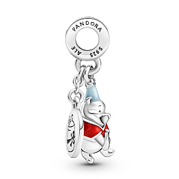 Disney Winnie the Pooh sterling silverdangle with red andblue enamel /799385C01