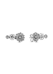Daisy sterling silver stud earrings with clearcubi