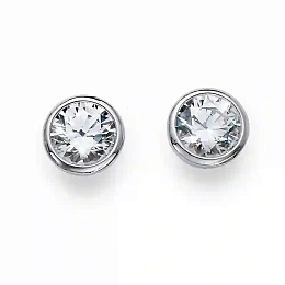 Earring Basic 925AG rhod. crystal /62072