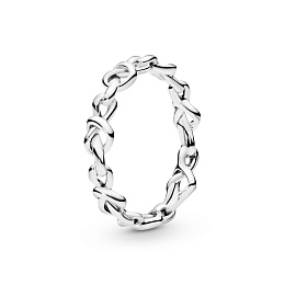Knotted hearts silver ring/Серебряное кольцо