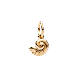 Disney The Little Mermaid shell 14k gold-plated dangle with clear cubic zirconia