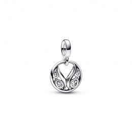 Wings sterling silver mini dangle with clear cubic zirconia