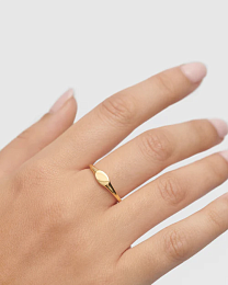 Oval mini stamp ring