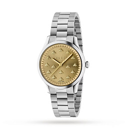 32mm Steel case, yellow gold sunbrushed dial with bees, steel bracelet