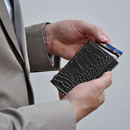 Wallet CLICK & SLIDE Sleek Croco Black/Black
