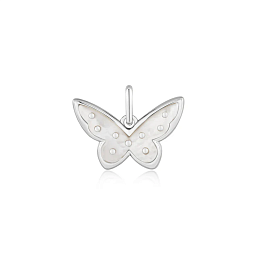 Silver Mother Of Pearl Butterfly Charm