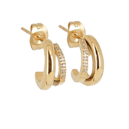 Zag Bijoux 14K Gold Plated Earring / SEC21792-01WHT