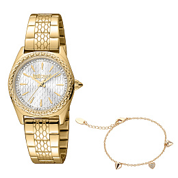 JUSTCase,Bracelet,CAVALLISilver3 Hands,Dial,WomenGold5 ATMColorWatch,MetalGold Color